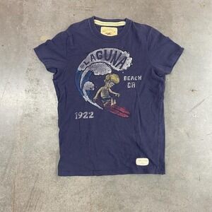 Vintage Hollister Laguna Beach 1922 Surfer Single Stitch Shirt Navy Men's S